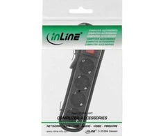 Galios juosta InLine 4 lizdai 1,5 m juodos (16441D)