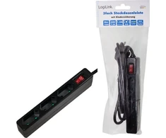 LogiLink 3 gniazda 1.5m juoda | wyłącznik