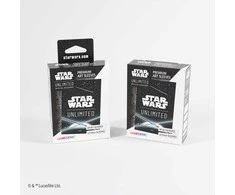 Gamegenic: „Star Wars Unlimited“ kortų žaidimas – aukščiausios kokybės piešinių dėklai – juodos spalvos kortų nugarėlė