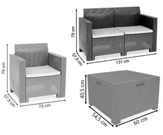 Gardena Bica Sodo baldų komplektas Set Nebraska 2 beige
