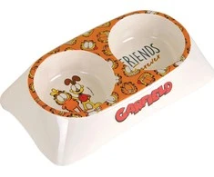 GARFIELD Garfield, dvigubas indelis melamino katėms, balta / geltona