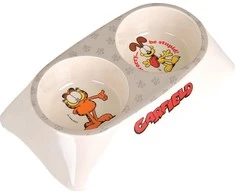 GARFIELD Garfield, dvigubas dubuo melamino katėms, balta / pilka