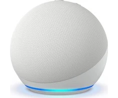 Amazon Echo Dot (5. Gen) nešiojama išmanioji kolonėlė, Baltos spalvos