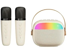 Riff Garsiakalbis K30 RGB nešiojama BT karaokės sistema su 2 belaidžiais mikrofonais (RF-K30)