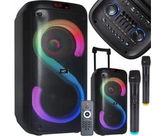 Garsiakalbis LTC Garsiakalbis bluetooth RGB 2x8`` 400W, 2 mikrofony i pilot USB/SD/AUX/FM 7200mAh