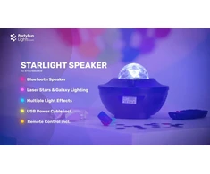 Nielsen_Light Party Fun Lights Vakarėlio linksmybės – „Galaxy Bluetooth“ garsiakalbis su nuotolinio valdymo pultu (605604)