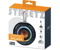 S110 permatoma Streetz Nešiojama kolonėlė Bluetooth, 5W / S110-BLK / 6612077