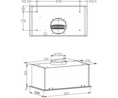 Gartraukis Amica OMP6254BG studijinis gaubtas