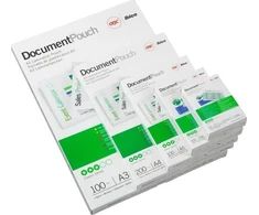GBC kortelių laminavimo kišenės 54x86 mm 2x250 mikronų blizgios (100 vnt.), Balta, Polietilenas, Blizgus, 0,5 mm, Kinija, 54 mm