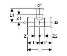 Geberit Mapress C- Stahl sumažina 54 x 22 x 54mm (21223)
