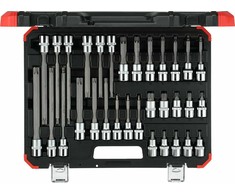 GEDORE Raudona screwdriver socket set, 1/2 (juodas/red, 32 pieces, TORX, in case) 3301577