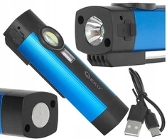 Geko Daugiafunkcis žibintuvėlis su magnetu + UV LED COB 5W 2000mAh 300lm IP54 – demonstracinė dėžutė (12/96)