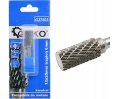 Geko Frezė metalui Kietlydinė Cilindrinė 12x25mm Kotas 6mm