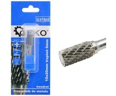 Geko Freza metalui Kieto Lydinio Cilindrinė 10x20mm Kotas 6mm