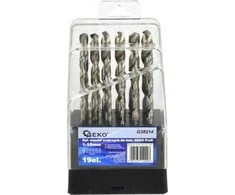 Grąžtas Geko gręžtuvas Sidabrinis DRILL DRILL SET FOR MET.GEKO 1-10MM/19PCS (5/50) G38214 GEKO