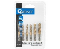 Geko HSS srieginių grąžtų rinkinys M3-M10, 6 vnt. ŠEŠIAKARIS (20/100)