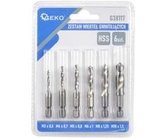 Geko HSS srieginių grąžtų rinkinys M3-M10, 6 vnt. (100)