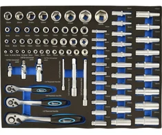 Geko Kasetė- komplektas nasadek su grzechotkami 1/4''-1/2'' 80el.(3)