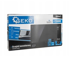 Šildytuvas Geko Šildytuvas konwektorowy stiklinis juoda su LCD, pultu sterowania i WiFi 2500W (1)