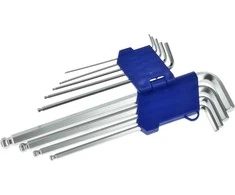 Užapvalintų šešiakampių raktų rinkinys 9 vnt. 1,5-10mm 230 mm GEKO G01703