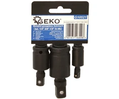 Geko 3 dalių šarnyrinių jungčių rinkinys 1/4" 3/8" 1/2" CR-Mo (60)