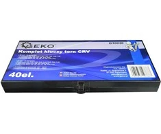 „Geko CRV Torx“ raktų rinkinys, 40 dalių, metalinėje dėžutėje (10)