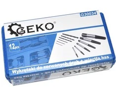 Geko Lūžusių varžtų ištraukikliai + HSS grąžtai, 12 vnt. (40)