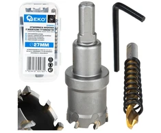 Geko Metalinė vainikinė skylės pjūklo plokštė 27 mm su titaniniu grąžtu (100) (5903418305789)