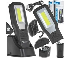 Geko POWERBANK dirbtuvių lempa su magnetu ir reguliavimu + LED COB įkrovimo stotelė 10W + 5W 2000mAh 550lm IP54 (10/20)