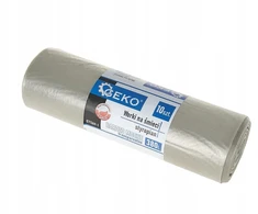 Geko putplasčio šiukšlių maišai LABAI STIPRŪS, 380 l (10 vnt. ritinėlis) - skaidrūs