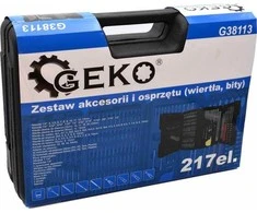 Geko Rinkinys AKCESORII I OSPRZĘTU (WIERTŁA BITY) 217EL. (3) G38113 GEKO