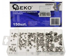 Geko Rinkinys NAKRĘTEK KOŁPAKOWYCH ZAMKNIĘTYCH 150SZT.(20) G02921 GEKO