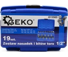 Geko Rinkinys NASADEK I BITÓW TORX 1/2" 19 SZT. (10) G13565 GEKO
