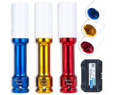 Geko Ilgų smūginių lizdų rinkinys aliuminiams ratlankiams 17mm 19mm 21mm (10)