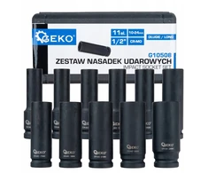 Geko Ilgų smūginių antgalių rinkinys 11 vnt. 1/2'' 10-24mm CR-MO (10)