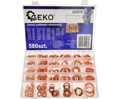 Geko Rinkinys PODKŁADEK MIEDZIANYCH 580SZT.(20) G02916 GEKO