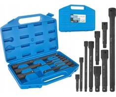 Geko Smūginių prailginimų rinkinys 1/4" 3/8" 1/2" CrV 9 vnt. (15)