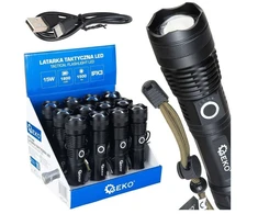 Geko Taktiška LED žibintuvėlė XHP50 15W 1800mAh 1500lm IPX3 (5903418307998)