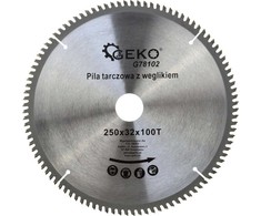 Geko Tarcza do aliuminio su widią 250mmx100Tx32mm + komplektas redukcji (25)