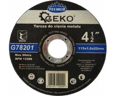 Geko Tarcza do cięcia metalu PREMIUM 115x1,0 Inox(10/100/400)