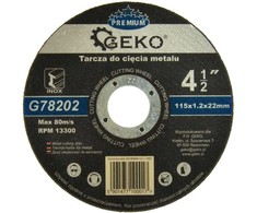 Geko tarcza do cięcia metalu Premium 115x1,2 Inox (G78202)