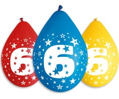 GoDan Gemar Balony Cyfra 6 URODZINY, 5 vnt., 12cali, wiszące