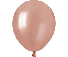 Gemar Metaliniai balionai Rožinė- auksas, AM50, 13 cm, 100 vnt.