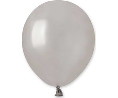 Gemar Metalizuoti balionai sidabriniai, AM50, 13 cm, 100 vnt.
