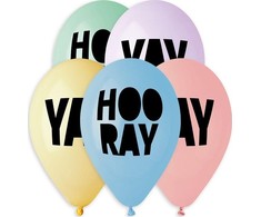 GoDan Gemar Premium Helium Hooray balionai, 13 colių/ 5 vnt.