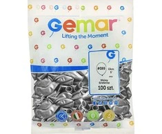 Gemar Chrome paslėpti sidabriniai balionai, AB50, 13 cm, 100 vnt.