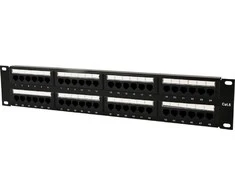 GEMBIRD NPP-C648CM-001 Gembird 19 patch panel 48 port 2U cat.6 su galinio kabelio valdymu, juodas