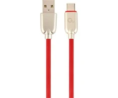 GEMBIRD CC-USB2R-AMCM-1M-R Gembird Premium guminis Type-C USB įkrovimo ir duomenų kabelis, 1m, raudonas