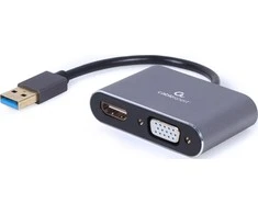 Gembird Cablexpert | USB ekrano adapteriai | A-USB3-HDMIVGA-01 | USB 3.0 A tipo | 0,15 m