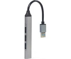 GEMBIRD 4-port USB HUB USB3 x 1 port USB2 x 3 jungtys sidabrinis